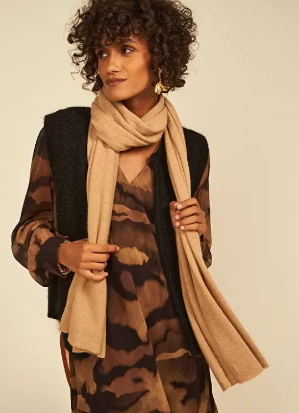 Sud Express Shoes & Accessories|Echarpe En Cachemire Camel Elise