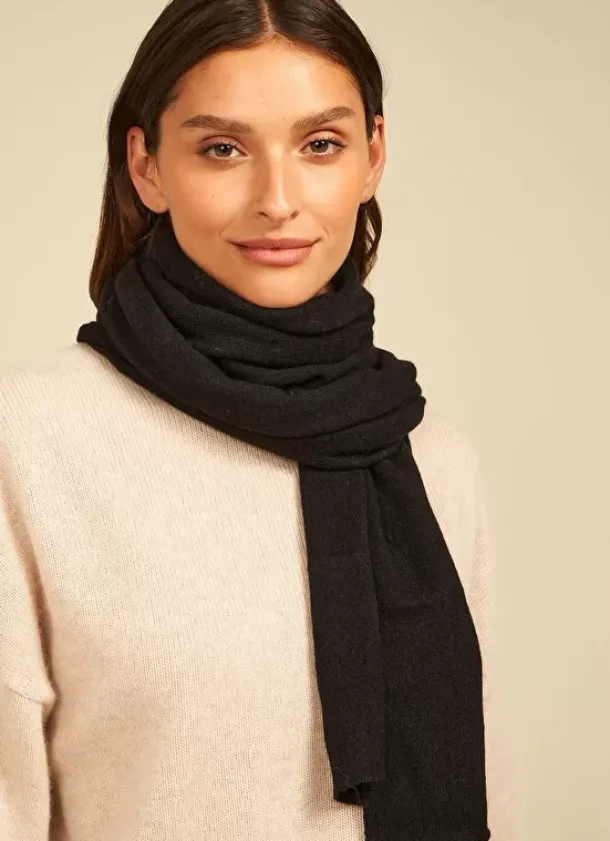 Sud Express Shoes & Accessories|Echarpe En Cachemire Noir Elise