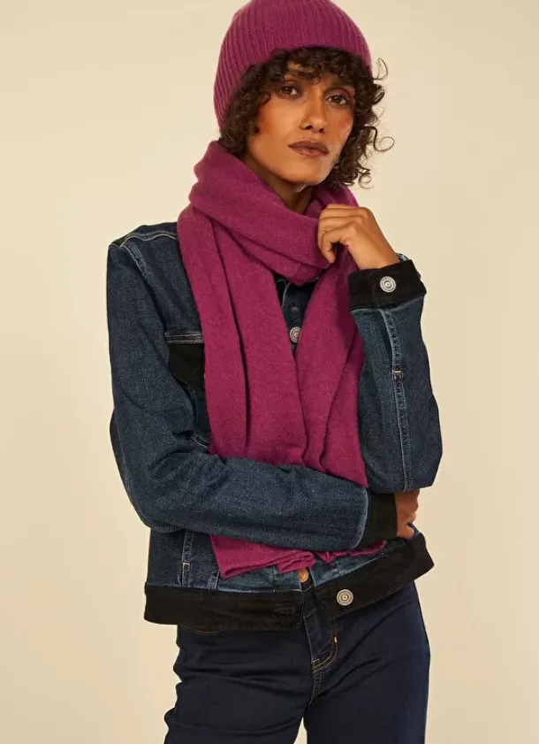 Sud Express Shoes & Accessories|Echarpe En Cachemire Prune Elise