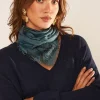 Sud Express Shoes & Accessories|Foulard Carre En Laine Et Soie Indigo Epic