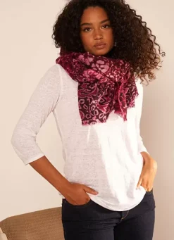 Sud Express Shoes & Accessories|Foulard Imprime Framboise Edel