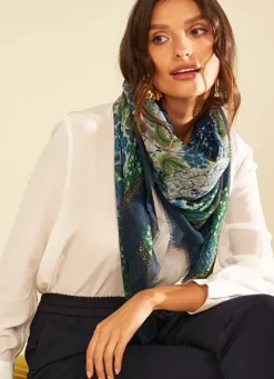 Sud Express Shoes & Accessories|Foulard Imprime Indigo Elinka