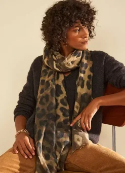 Sud Express Shoes & Accessories|Foulard Imprime Kaki Elif