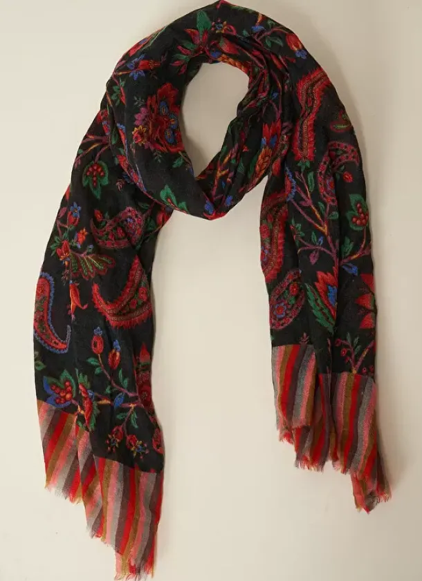 Sud Express Shoes & Accessories|Foulard Imprime Noir Elsy