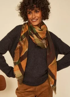 Sud Express Shoes & Accessories|Foulard Imprime Ocre Elio