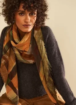 Sud Express Shoes & Accessories|Foulard Imprime Ocre Elio