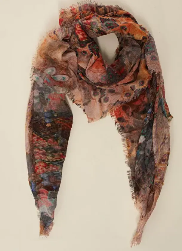 Sud Express Shoes & Accessories|Foulard Imprime Orange Elouane
