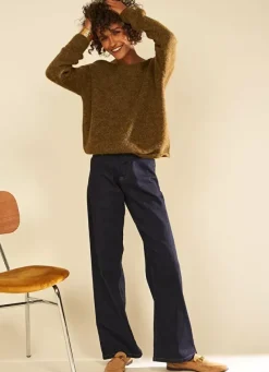 Sud Express Jumpers & Cardigans|Gilet Col V A Cotes Kaki Gattycax
