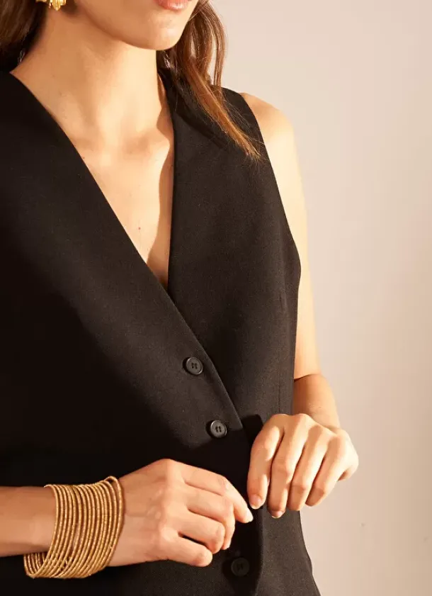 Sud Express Jackets & Coats|Gilet De Costume Noir Gilota