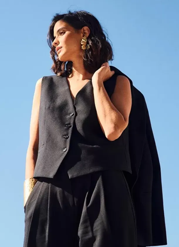Sud Express Jackets & Coats|Gilet De Costume Noir Gilota