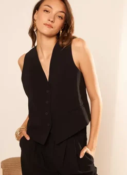Sud Express Jackets & Coats|Gilet De Costume Noir Gilota