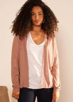 Sud Express Jumpers & Cardigans|Gilet Ouvert Mi-Long Poudre Gladi