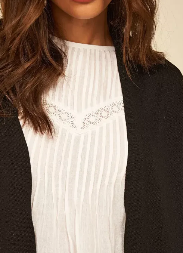Sud Express Jumpers & Cardigans|Gilet Oversize Noir Gaston