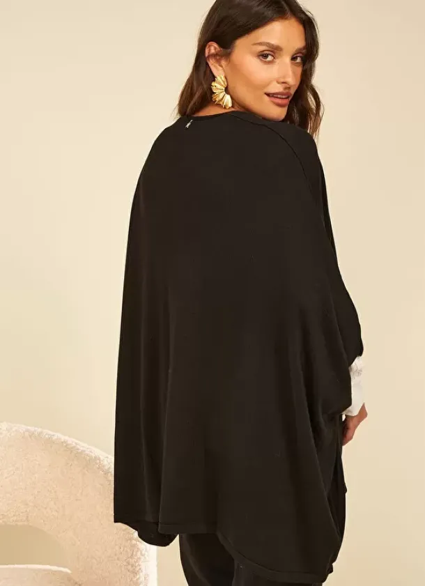 Sud Express Jumpers & Cardigans|Gilet Oversize Noir Gaston