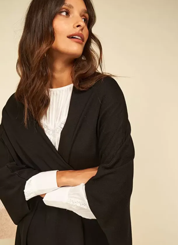 Sud Express Jumpers & Cardigans|Gilet Oversize Noir Gaston