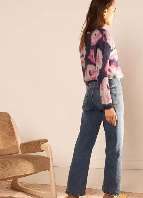 Sud Express Trousers & Jeans|Jean A La Coupe Flare Medium Stone Clara