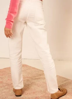 Sud Express Trousers & Jeans|Jean Boyfriend A Cinq Poches Ecru Ben