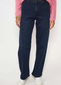 Sud Express Trousers & Jeans|Jean Large, Taille Haute Sans Coutures Sur Les Cotes Dark Stone Clara