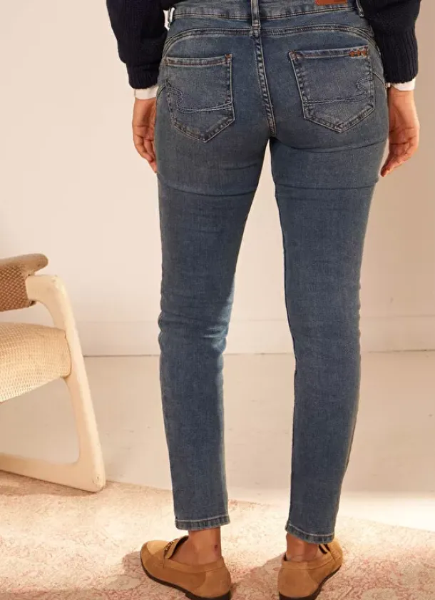 Sud Express Trousers & Jeans|Jean Slim A Cinq Poches Medium Stone Stella
