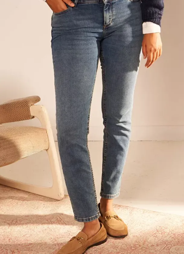 Sud Express Trousers & Jeans|Jean Slim A Cinq Poches Medium Stone Stella