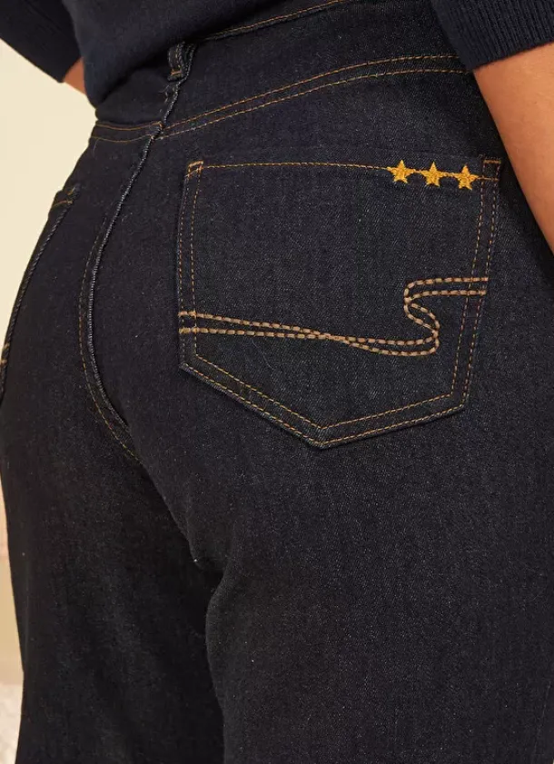Sud Express Trousers & Jeans|Jean Taille Haute Cinq Poches Brut Debby