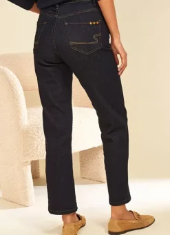 Sud Express Trousers & Jeans|Jean Taille Haute Cinq Poches Brut Debby