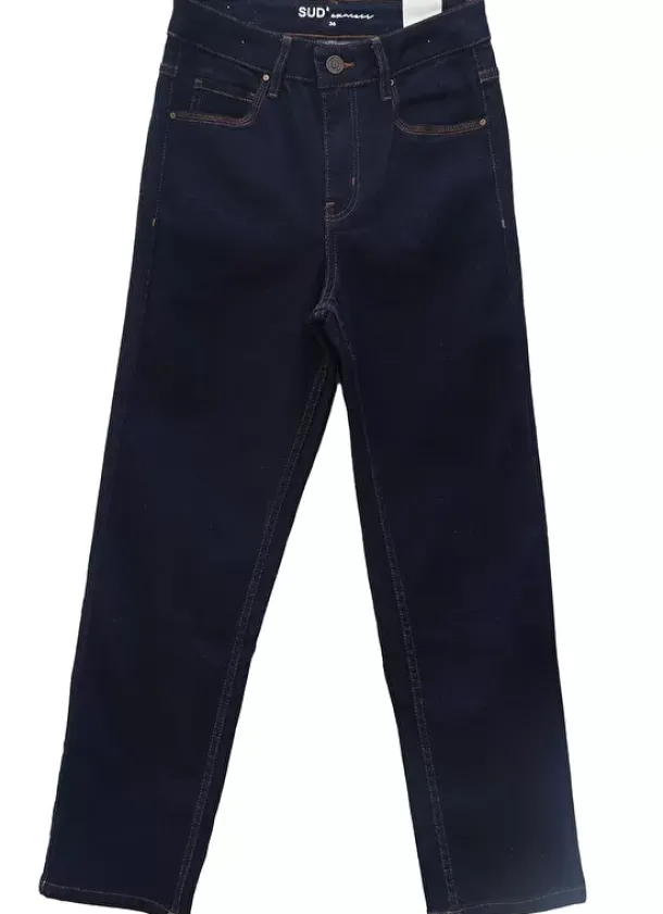 Sud Express Trousers & Jeans|Jean Taille Haute Cinq Poches Brut Debby