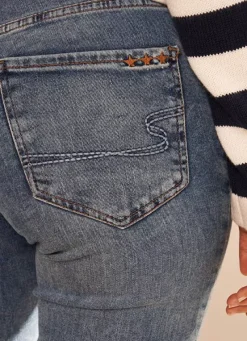 Sud Express Trousers & Jeans|Jean Taille Haute Cinq Poches Medium Stone Debby