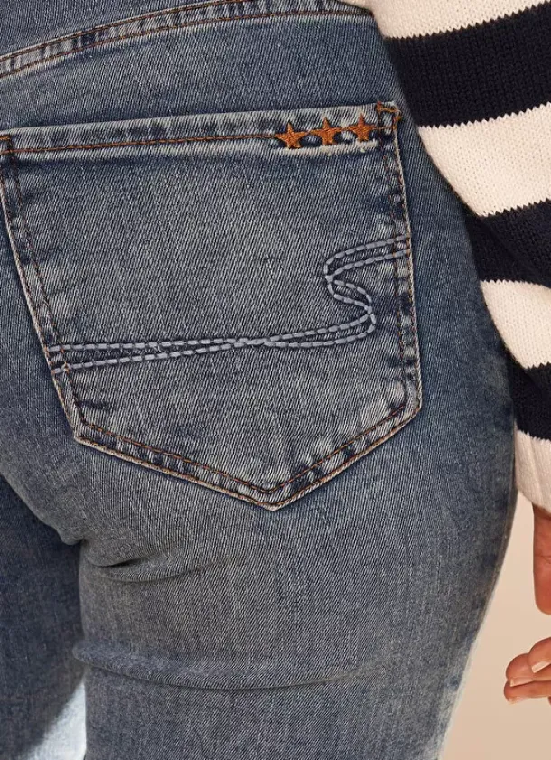 Sud Express Trousers & Jeans|Jean Taille Haute Cinq Poches Medium Stone Debby