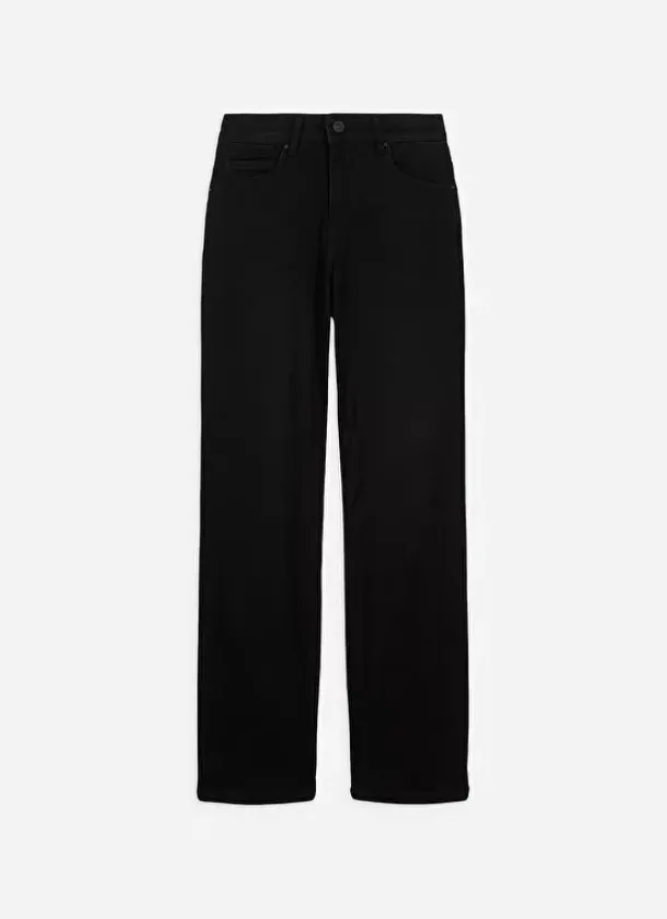 Sud Express Trousers & Jeans|Jean Taille Haute Cinq Poches Black Stone Debby