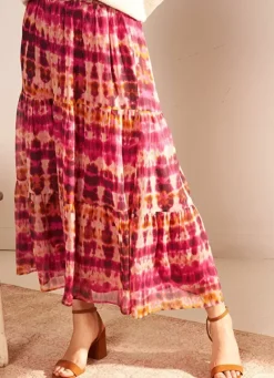 Sud Express Skirts & Shorts|Jupe Longue Imprimee Framboise Jalanque