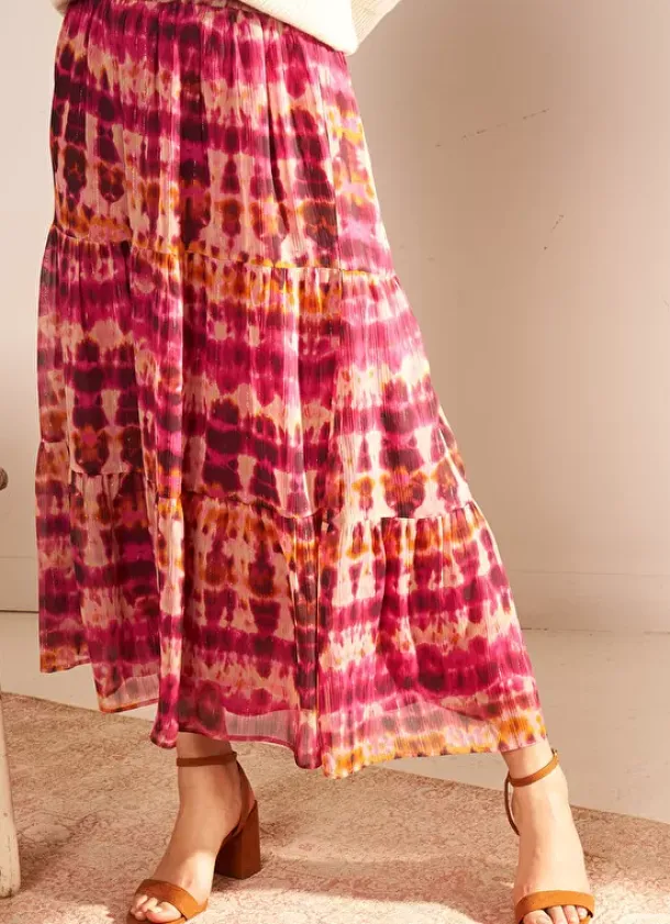Sud Express Skirts & Shorts|Jupe Longue Imprimee Framboise Jalanque