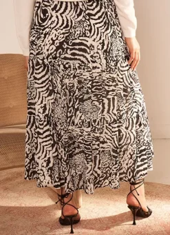 Sud Express Skirts & Shorts|Jupe Longue Imprimee Noir Jelina