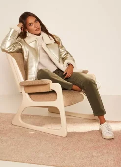 Sud Express Jackets & Coats|Manteau Court Dore Gold Marance