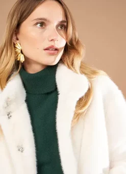 Sud Express Jackets & Coats|Manteau Court En Fausse Fourrure Craie Mucyli
