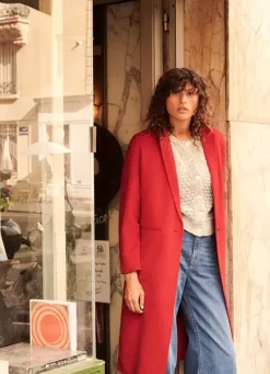 Sud Express Jackets & Coats|Manteau En Laine Framboise Metoile