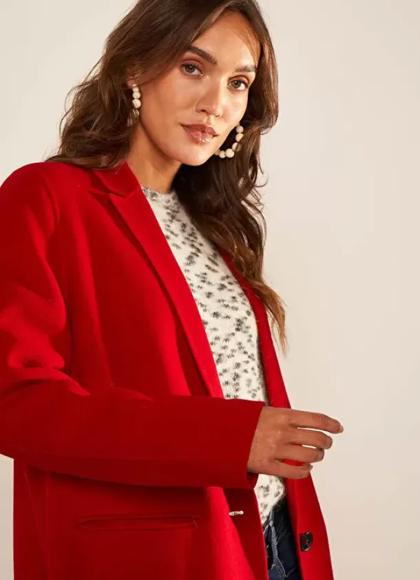 Sud Express Jackets & Coats|Manteau En Laine Framboise Metoile