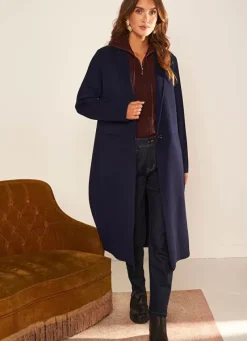 Sud Express Jackets & Coats|Manteau En Laine Marine Metoile