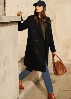 Sud Express Jackets & Coats|Manteau En Laine Noir Masical