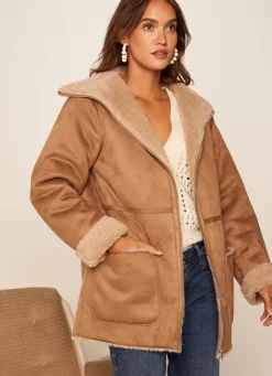Sud Express Jackets & Coats|Manteau Fausse Fourrure Camel Myan