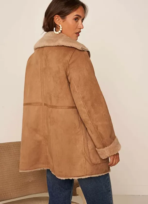 Sud Express Jackets & Coats|Manteau Fausse Fourrure Camel Myan