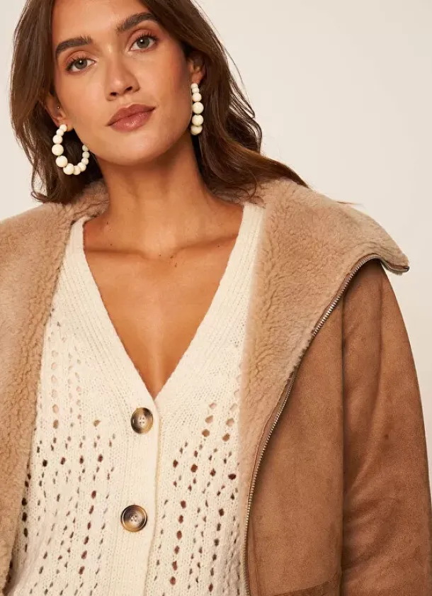 Sud Express Jackets & Coats|Manteau Fausse Fourrure Camel Myan