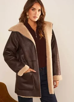 Sud Express Jackets & Coats|Manteau Fausse Fourrure Chocolat Myan