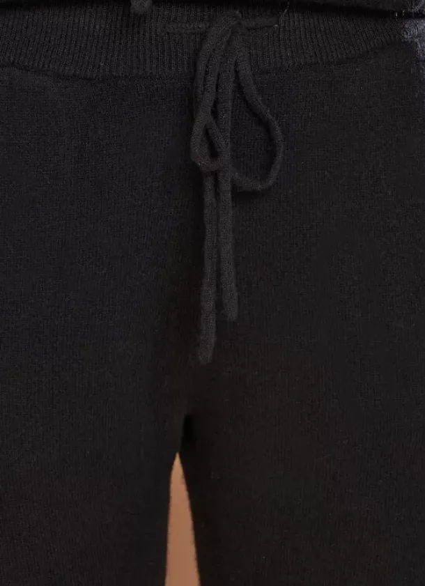 Sud Express Trousers & Jeans|Pantalon 100% Cachemire Noir Perlou