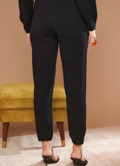 Sud Express Trousers & Jeans|Pantalon 100% Cachemire Noir Perlou