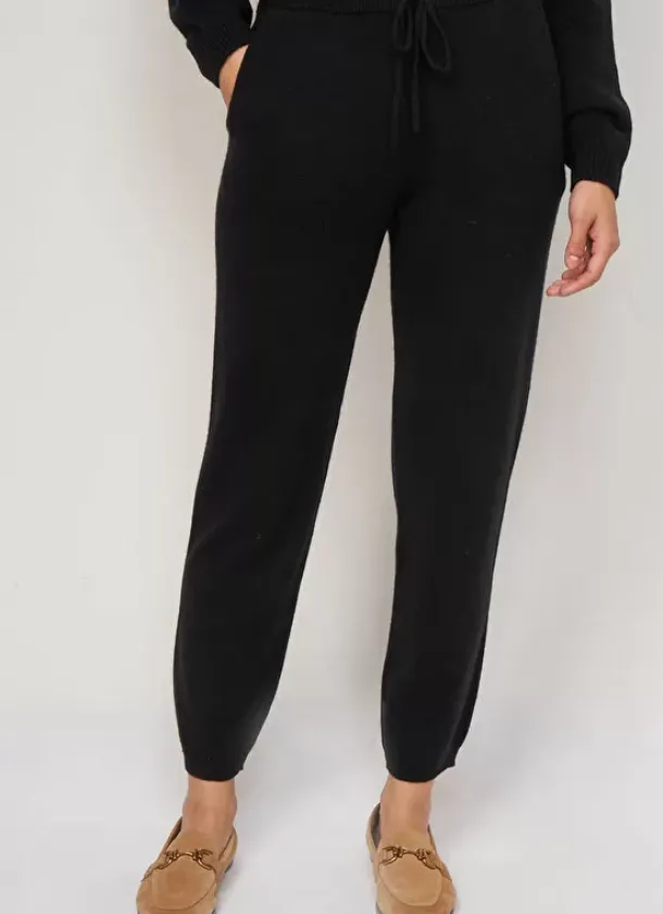 Sud Express Trousers & Jeans|Pantalon 100% Cachemire Noir Perlou