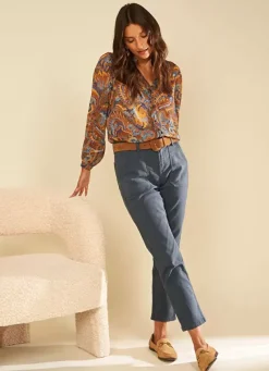 Sud Express Trousers & Jeans|Pantalon Boyfriend Indigo Peracles