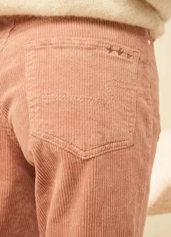 Sud Express Trousers & Jeans|Pantalon Boyfriend Velours Bois De Rose Pavlina
