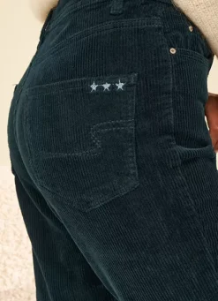 Sud Express Trousers & Jeans|Pantalon Boyfriend Velours Marine Pavlina