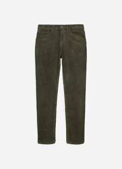 Sud Express Trousers & Jeans|Pantalon Boyfriend Velours Kaki Pavlina